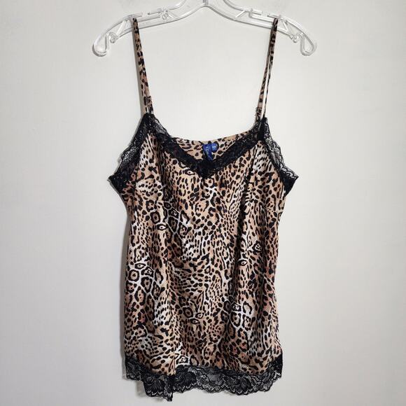 Fox & Royal Other - Fox & Royal by City Chic Cheetah print lace trim camisole top woman's size 12